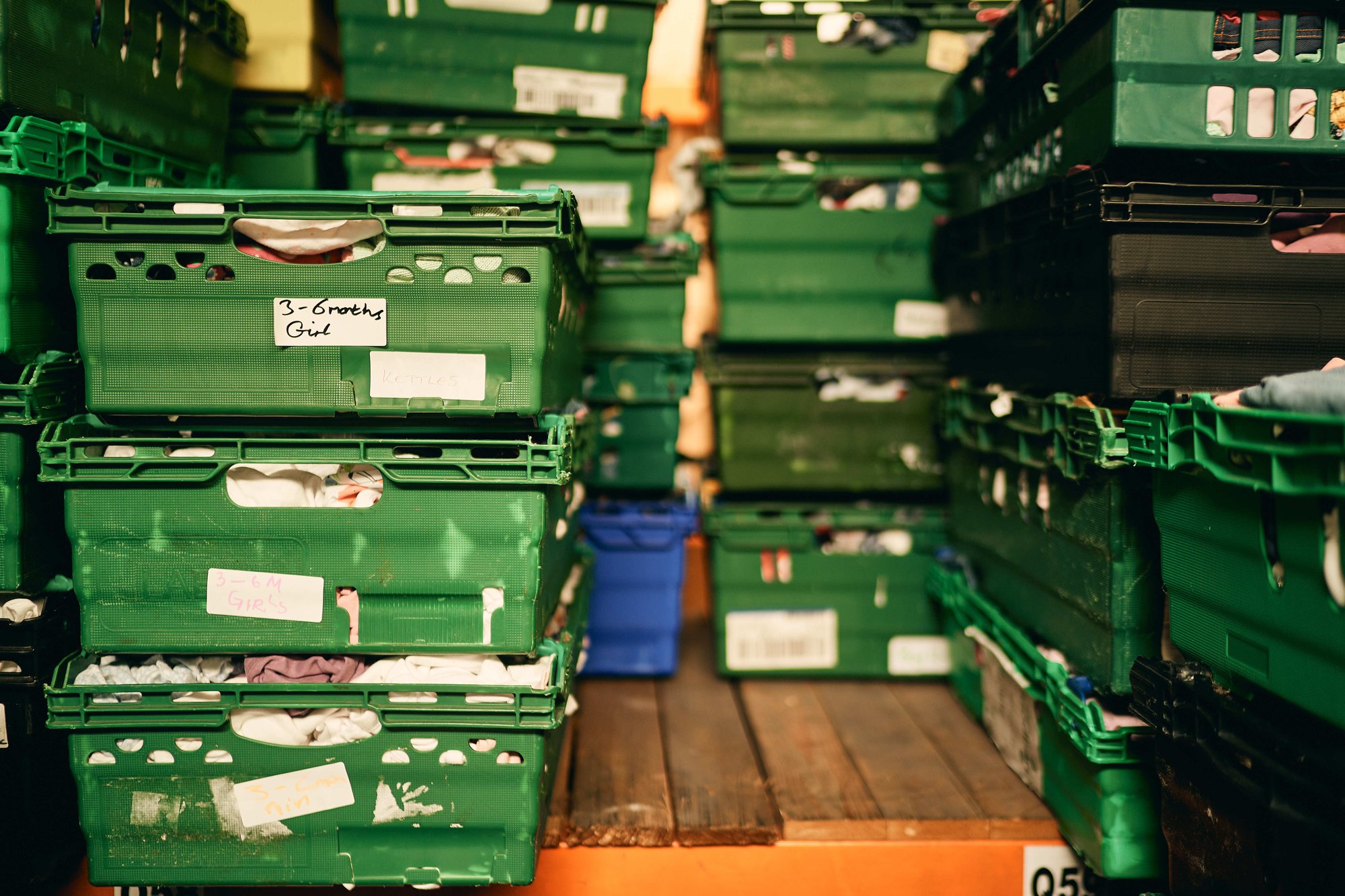 stacked recycling boxes