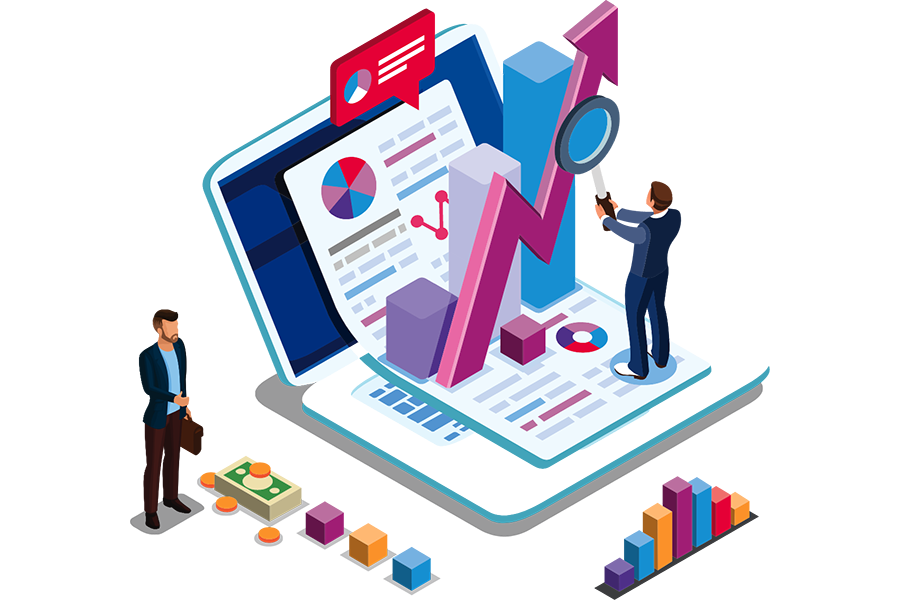 A graphic depicting business activity