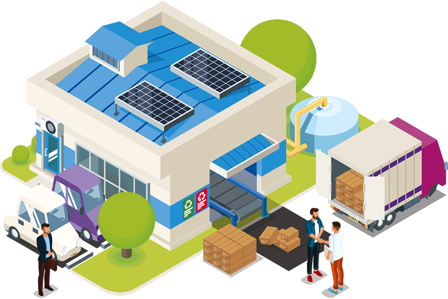 A graphic showing the different stages of a business process